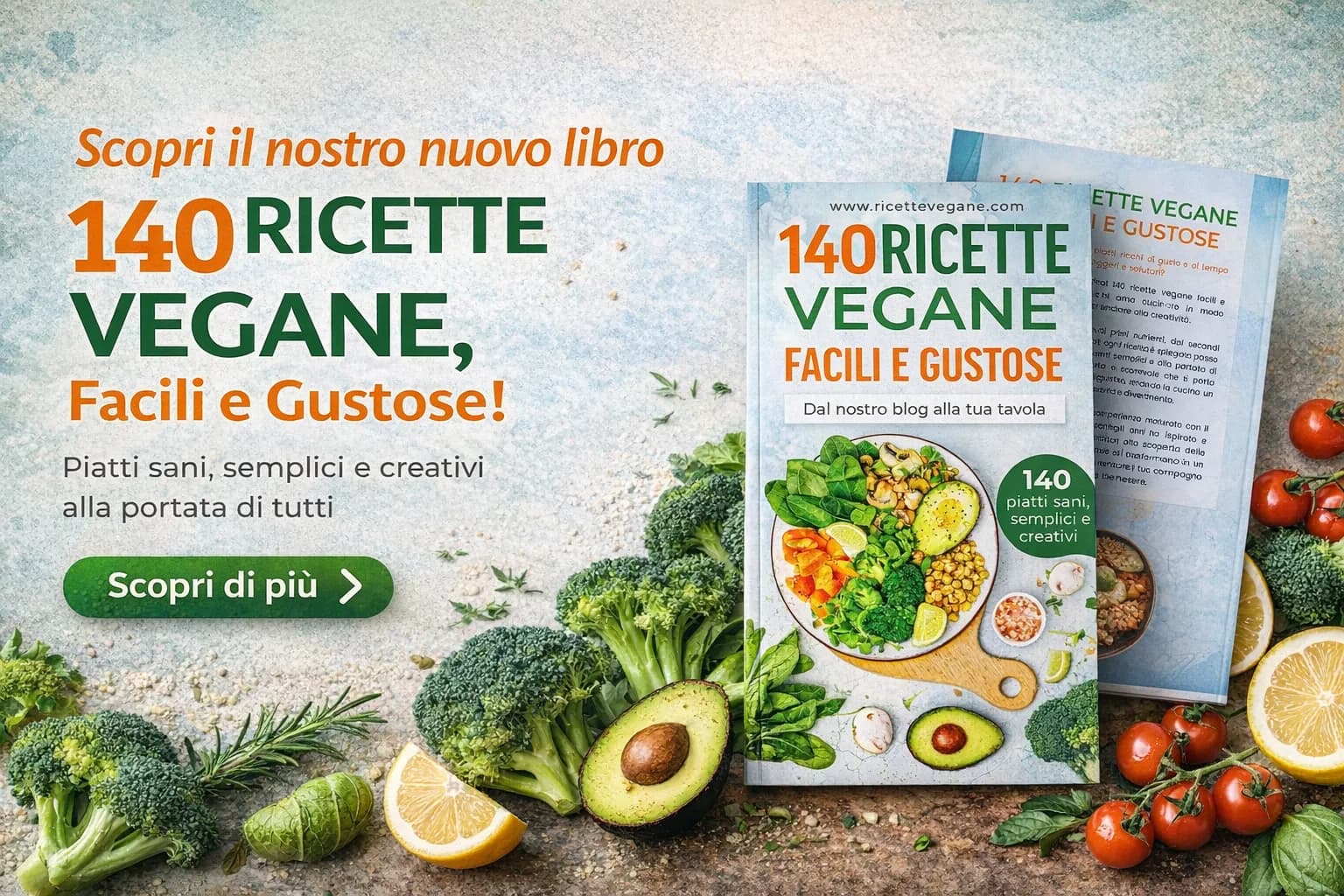 Copertina del libro Ricette vegane facili e buonissime